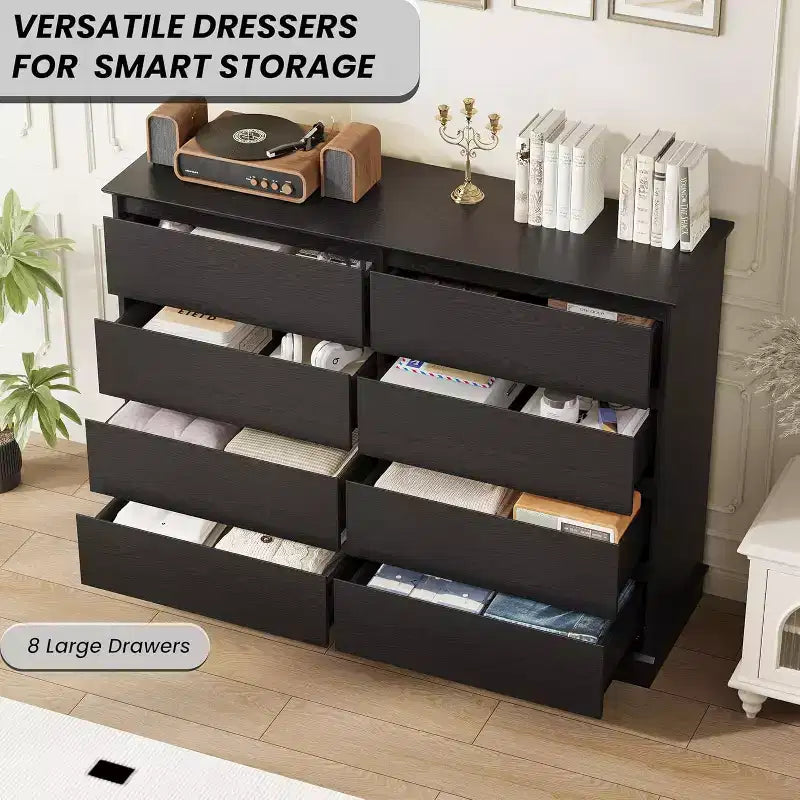 8-Drawer Double Dresser for Bedroom – 51" Wide Chest of Drawers