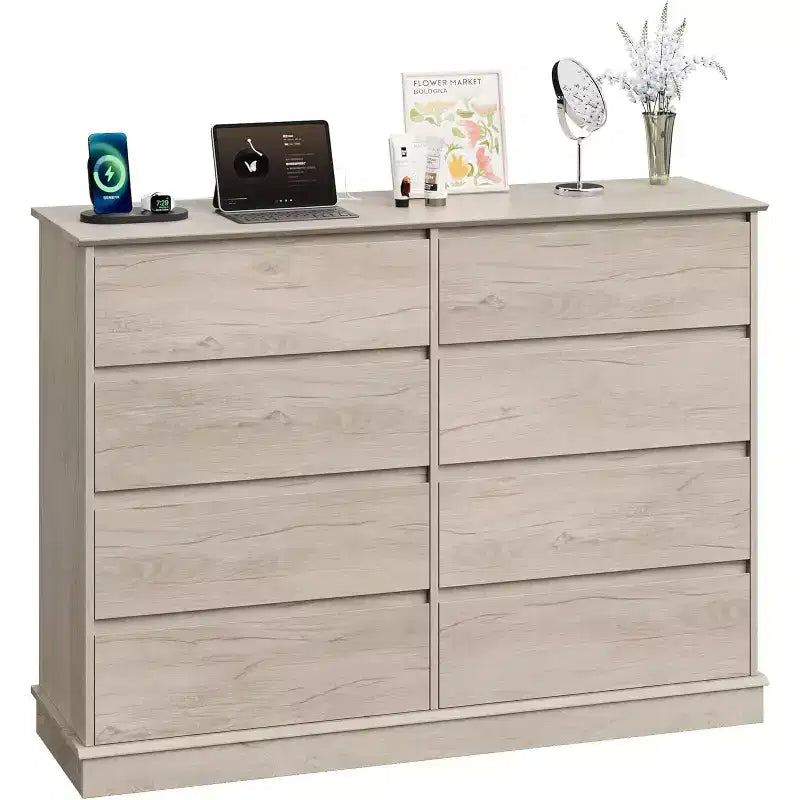 8-Drawer Double Dresser for Bedroom – 51" Wide Chest of Drawers