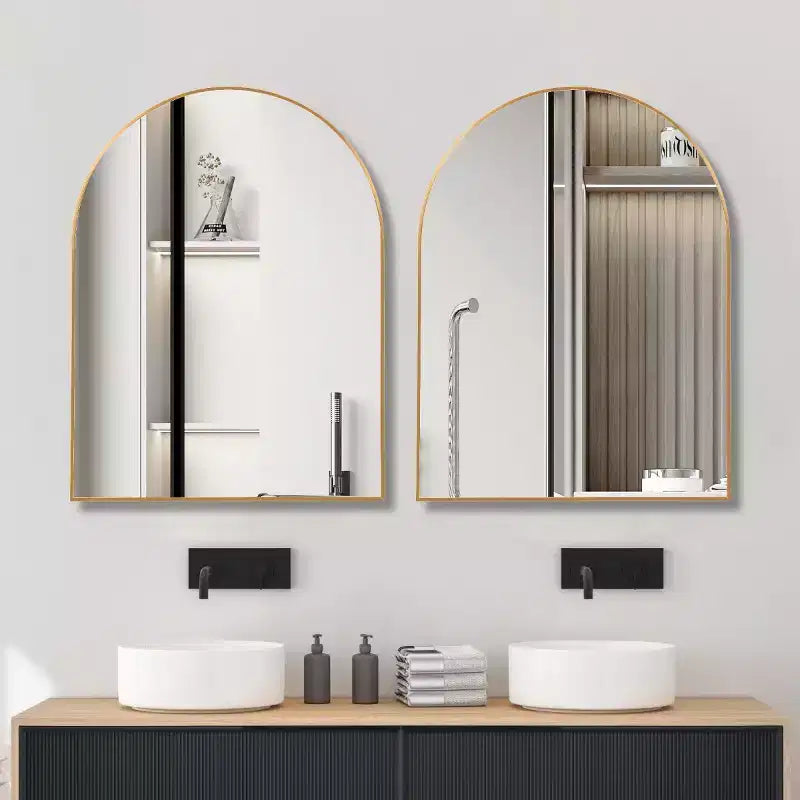 30 x 40 Arched Decor Wall Mirror, Large Modern Aluminum Alloy Frame Vanity Mirror for Entryway & Bathroom