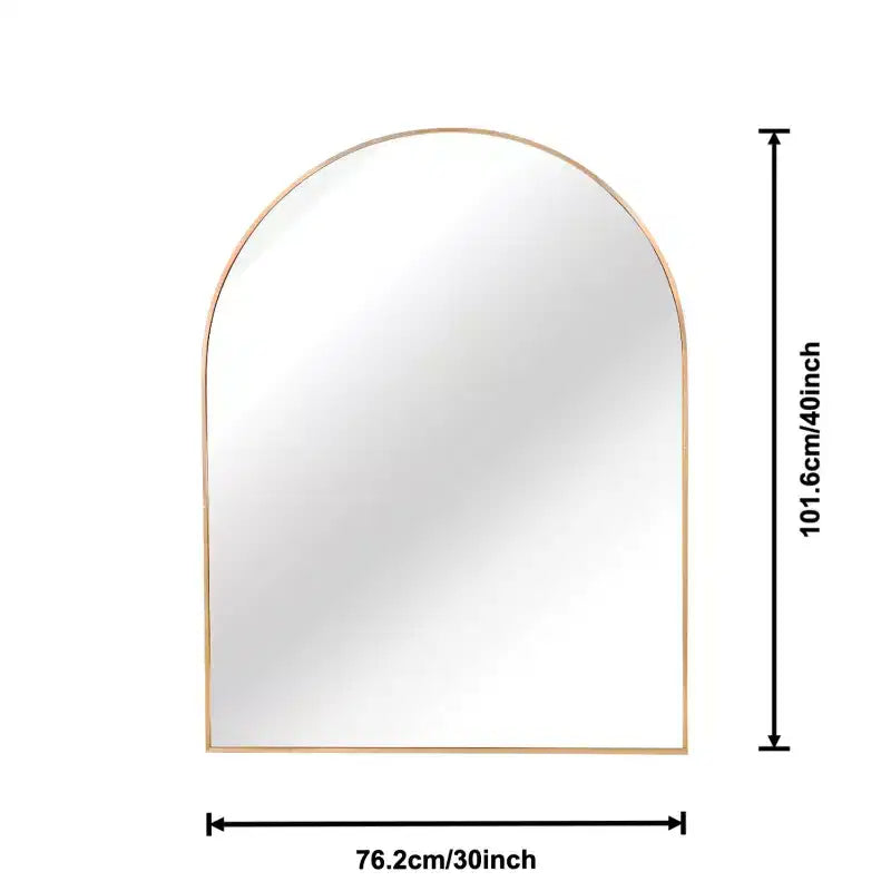 30 x 40 Arched Decor Wall Mirror, Large Modern Aluminum Alloy Frame Vanity Mirror for Entryway & Bathroom