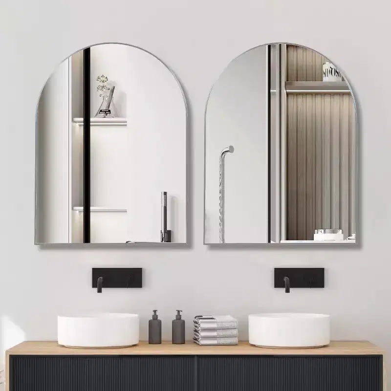 30 x 40 Arched Decor Wall Mirror, Large Modern Aluminum Alloy Frame Vanity Mirror for Entryway & Bathroom