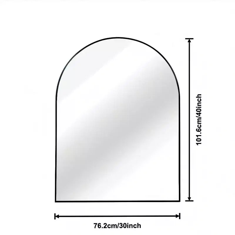 30 x 40 Arched Decor Wall Mirror, Large Modern Aluminum Alloy Frame Vanity Mirror for Entryway & Bathroom