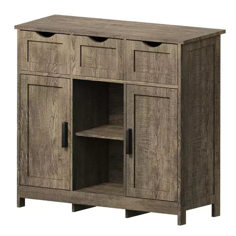35" Sideboard Buffet Cabinet with 3 Drawers & 2 Doors – Entryway Console Table