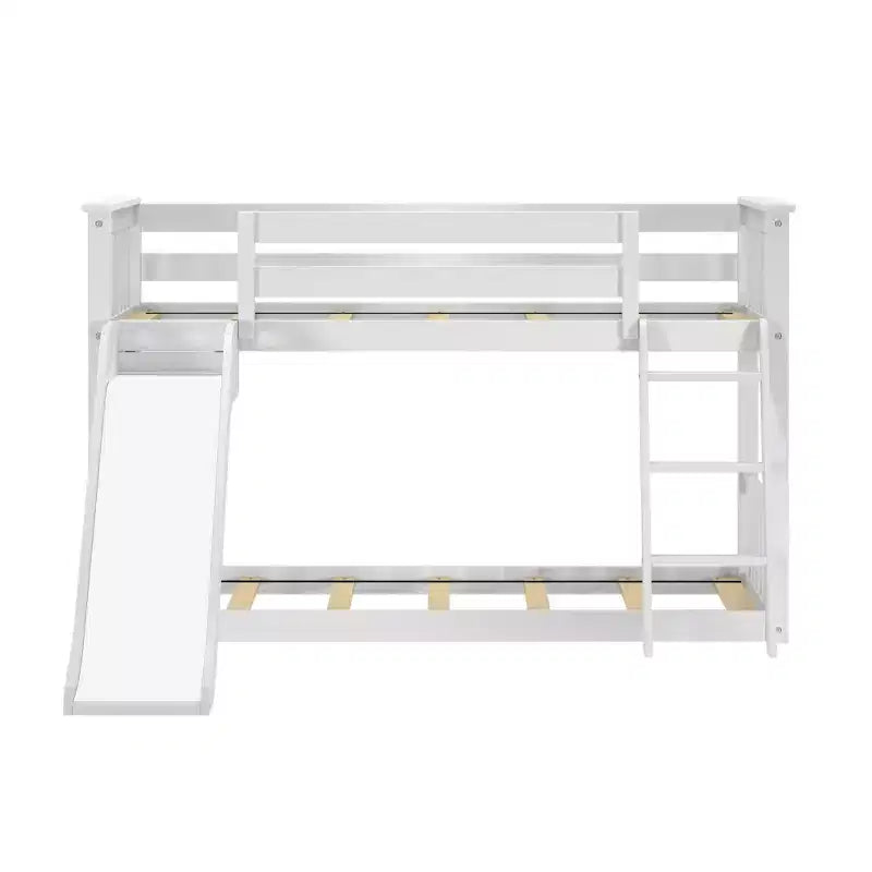Lit superposé jumeau sur jumeau avec glissière facile et rideau de ferme noir et blanc