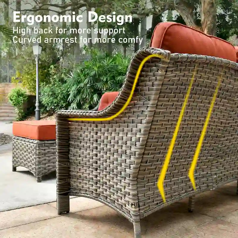 Ensemble de conversation de jardin 9 pièces XIZZI avec fauteuil pivotant