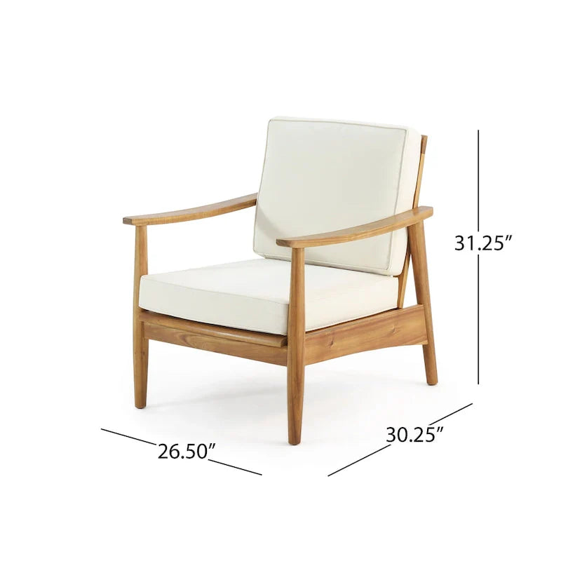 Ensemble de conversation d'extérieur 4 places en bois d'acacia Willowbrook par Christopher Knight Home