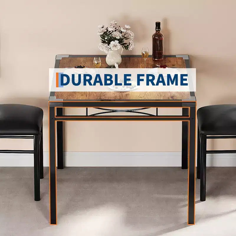 Ensemble table à manger pour 4 personnes, avec 4 chaises rembourrées, ensemble de 5 pièces de table de cuisine en bois avec protecteur de coin pour cuisine, appartement, petit espace.