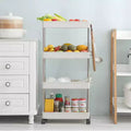 4-Tier Narrow Sliding Storage Organizer Rack - White Utility Cart