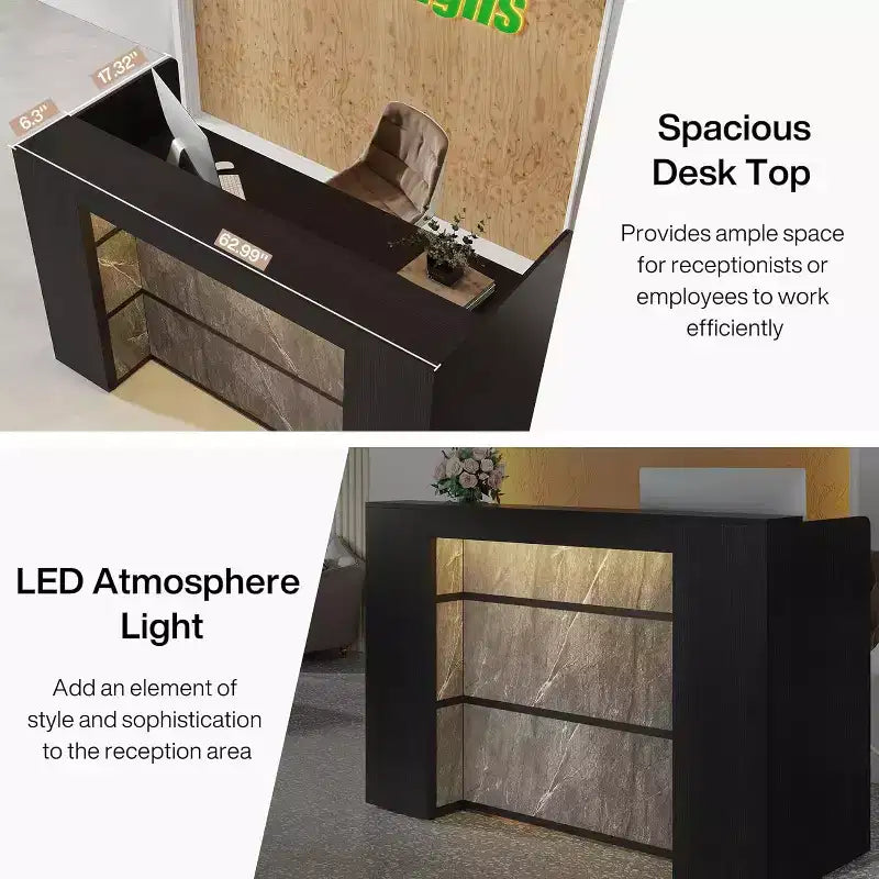63-Inch LED Reception Desk