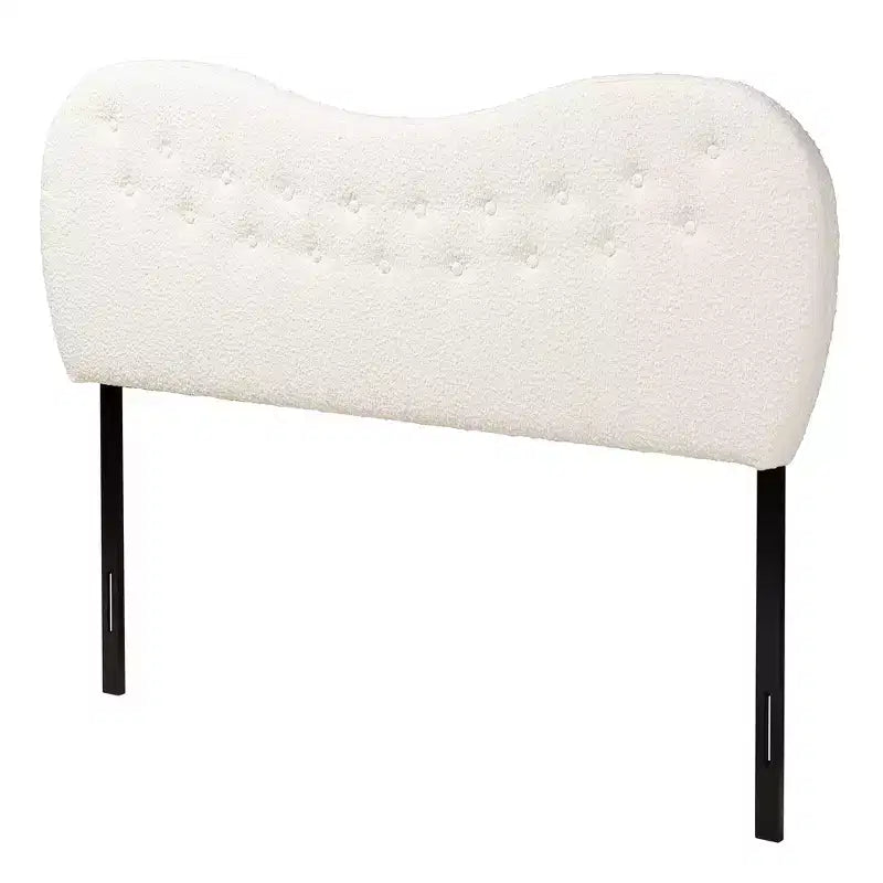 Cream Boucle Fabric Queen Size Headboard