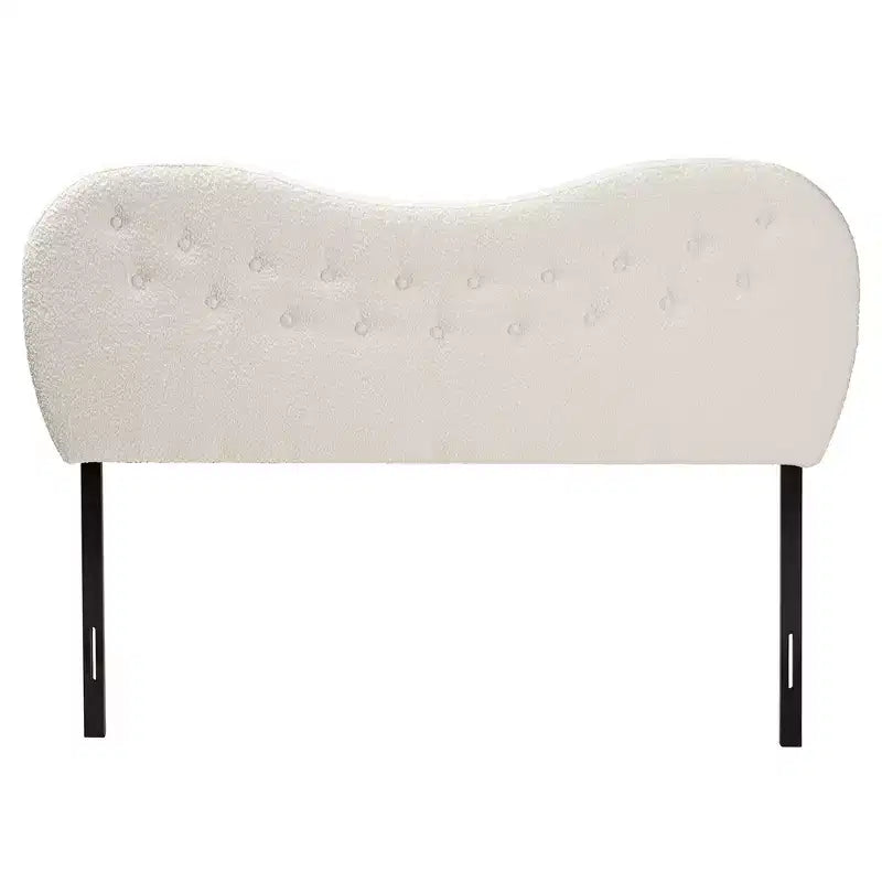 Cream Boucle Fabric Queen Size Headboard