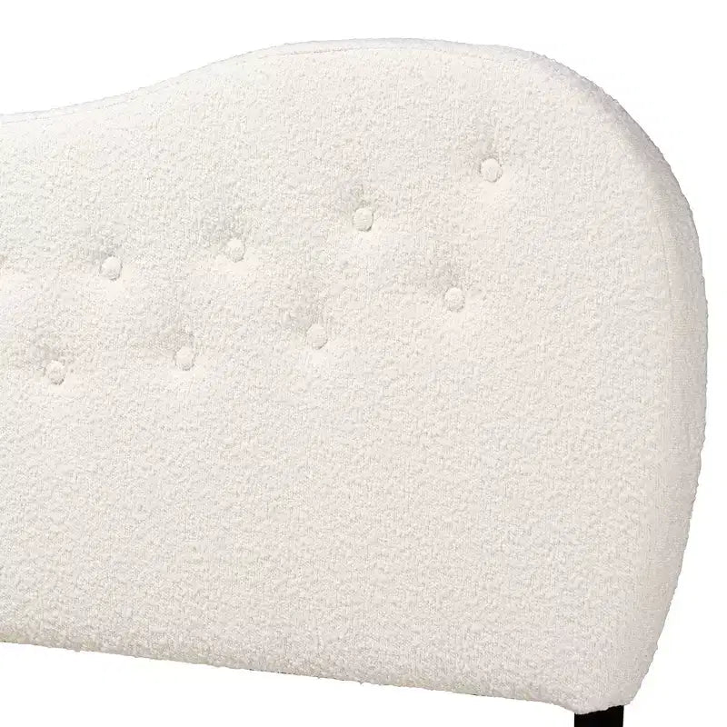 Cream Boucle Fabric Queen Size Headboard