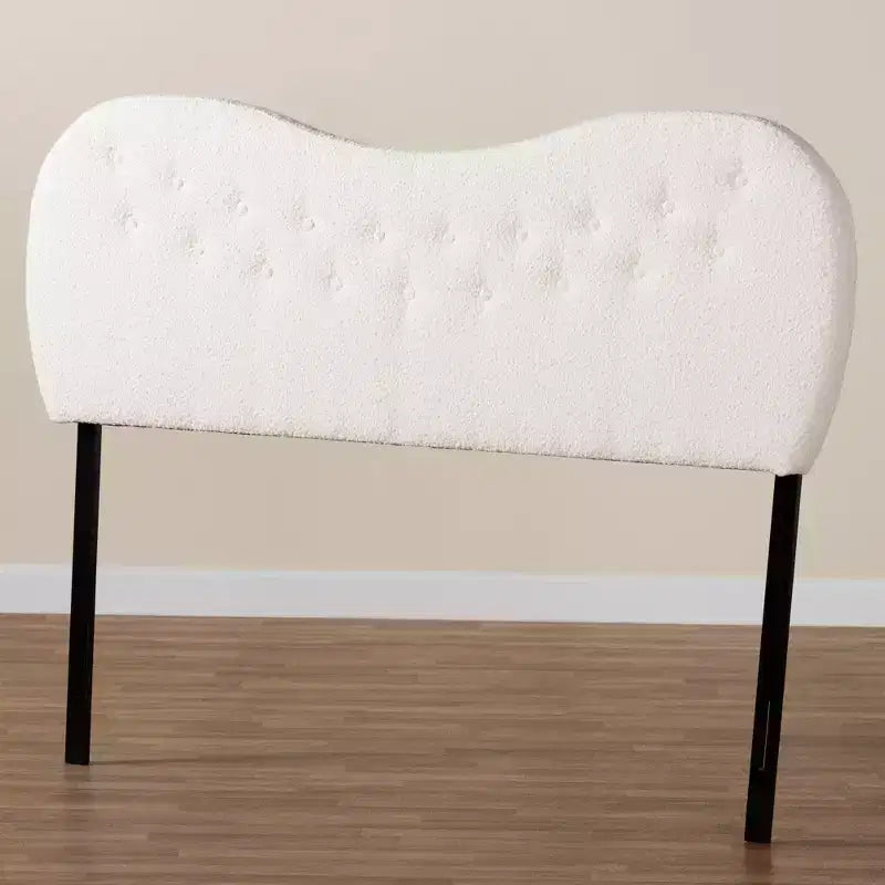Cream Boucle Fabric Queen Size Headboard