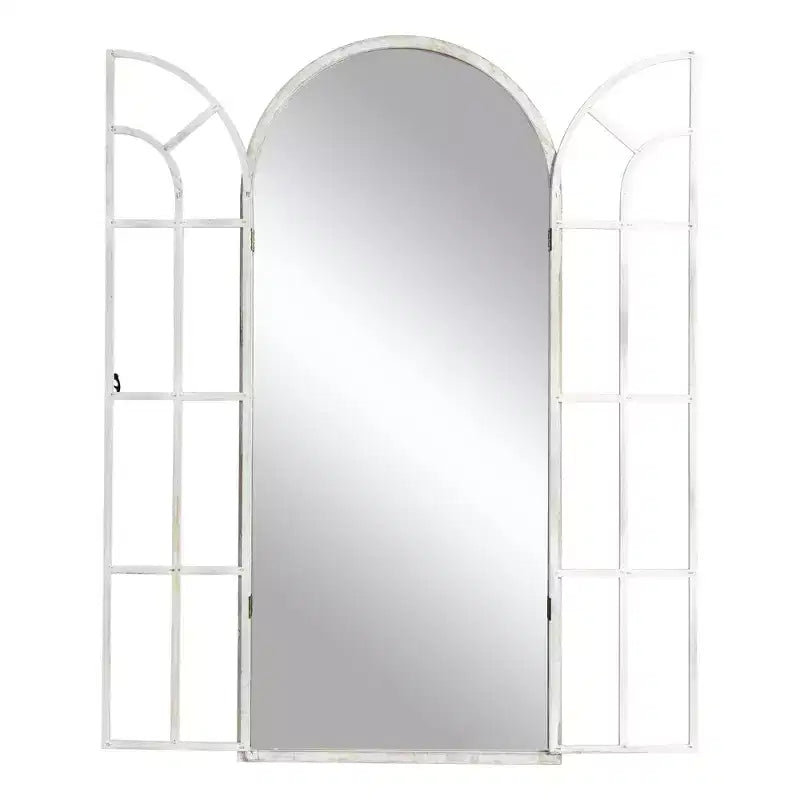Arched Wood Frame Window Mirror - Full Length