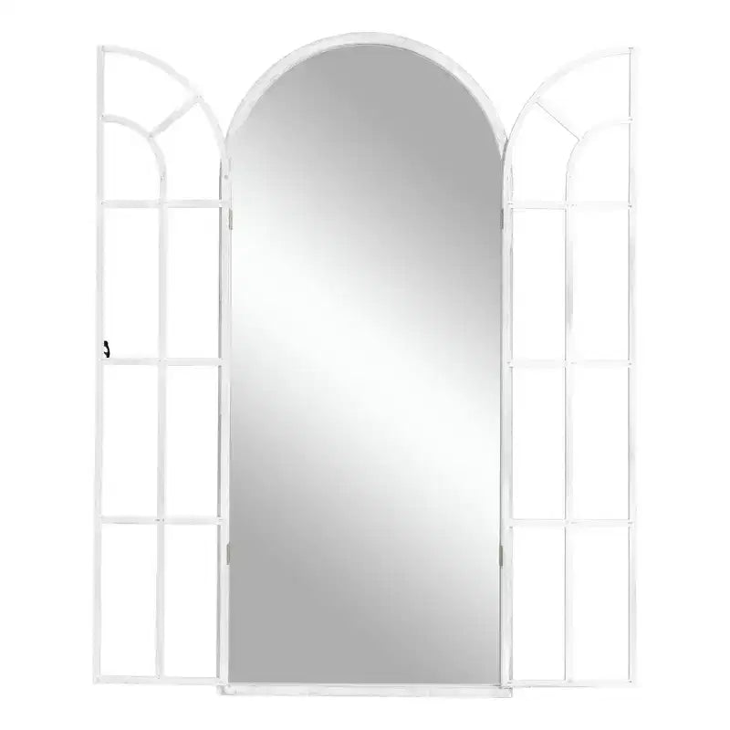 Arched Wood Frame Window Mirror - Full Length