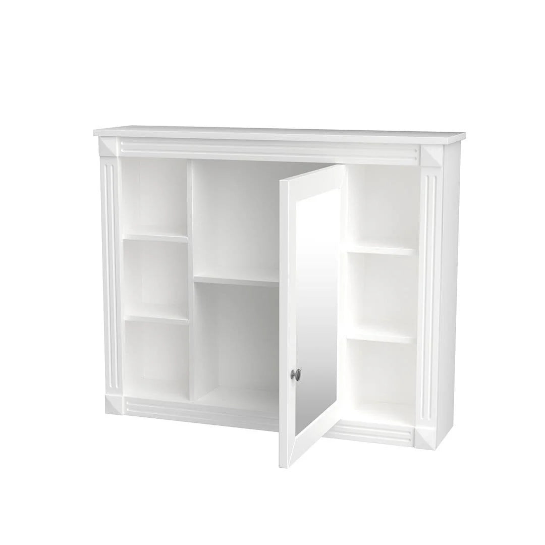 Meuble-lavabo de salle de bain moderne de 91 cm avec lavabo et armoire de toilette, 2 portes et 2 tiroirs