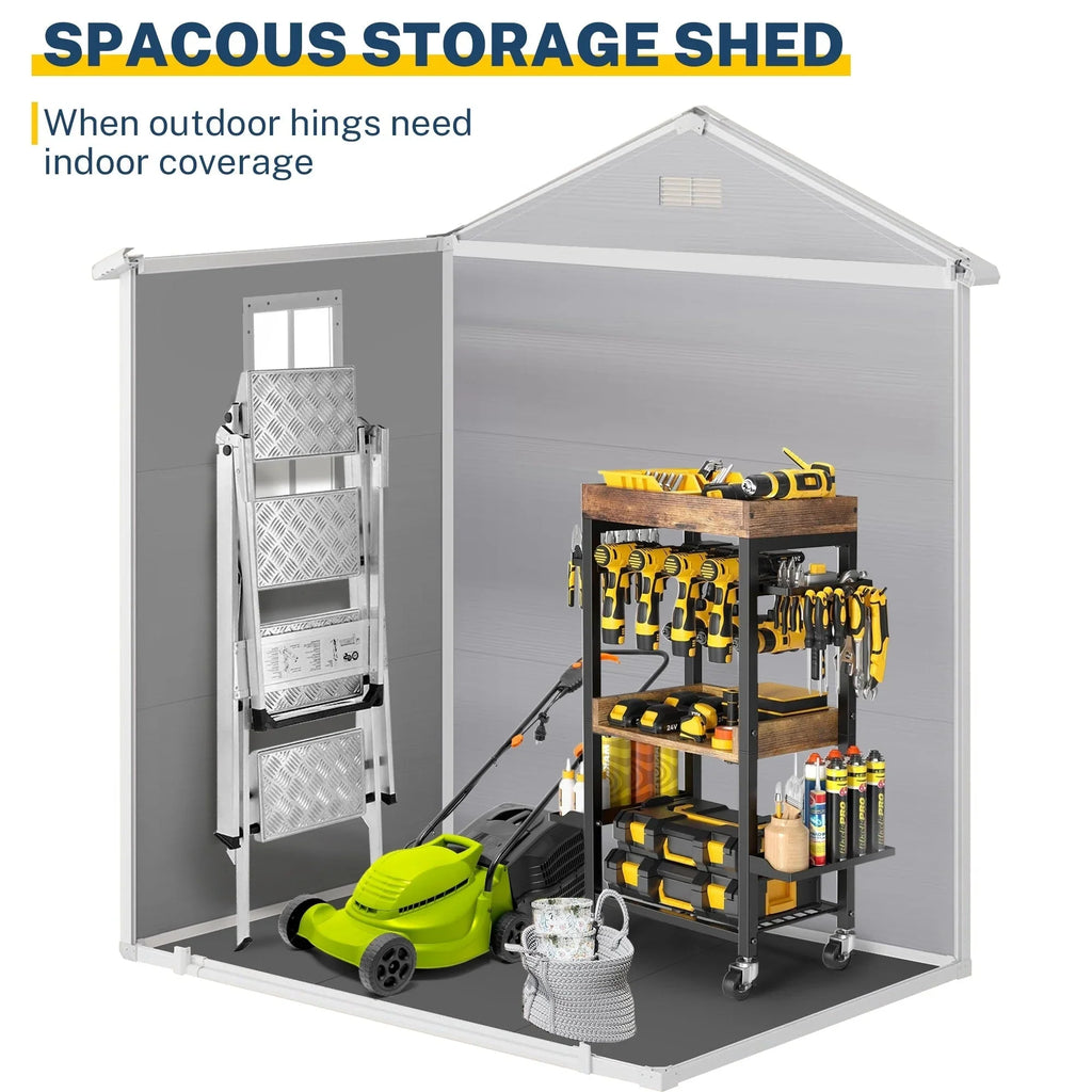 Abri de jardin en résine toutes saisons avec plancher, 1,8 m x 1,2 m/1,8 m x 2,4 m/2,4 m x 1,8 m/2,4 m x 3 m, Spire Tool Shed